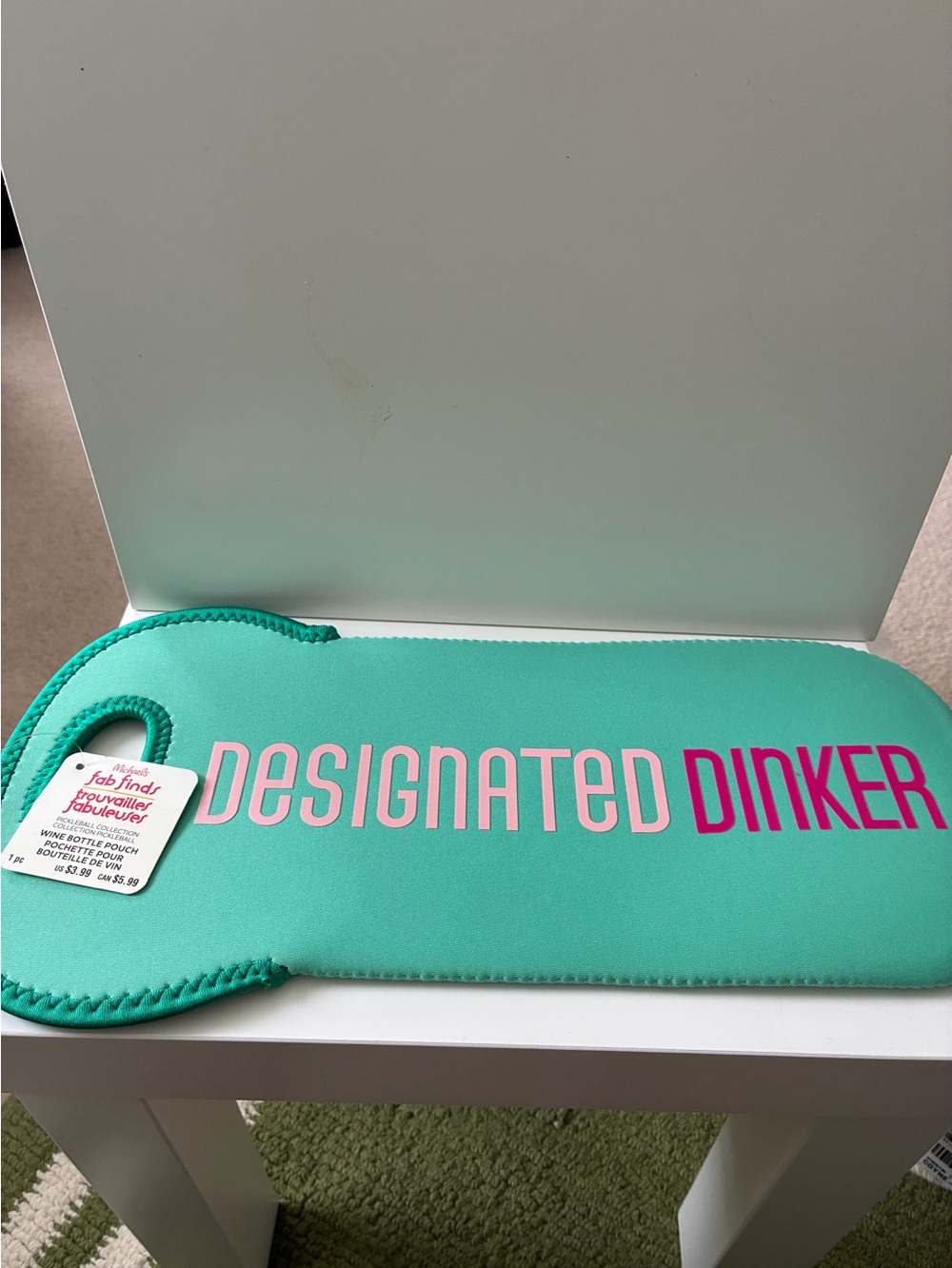 Designated Dinker Teal Neoprene Bottle Sleeve